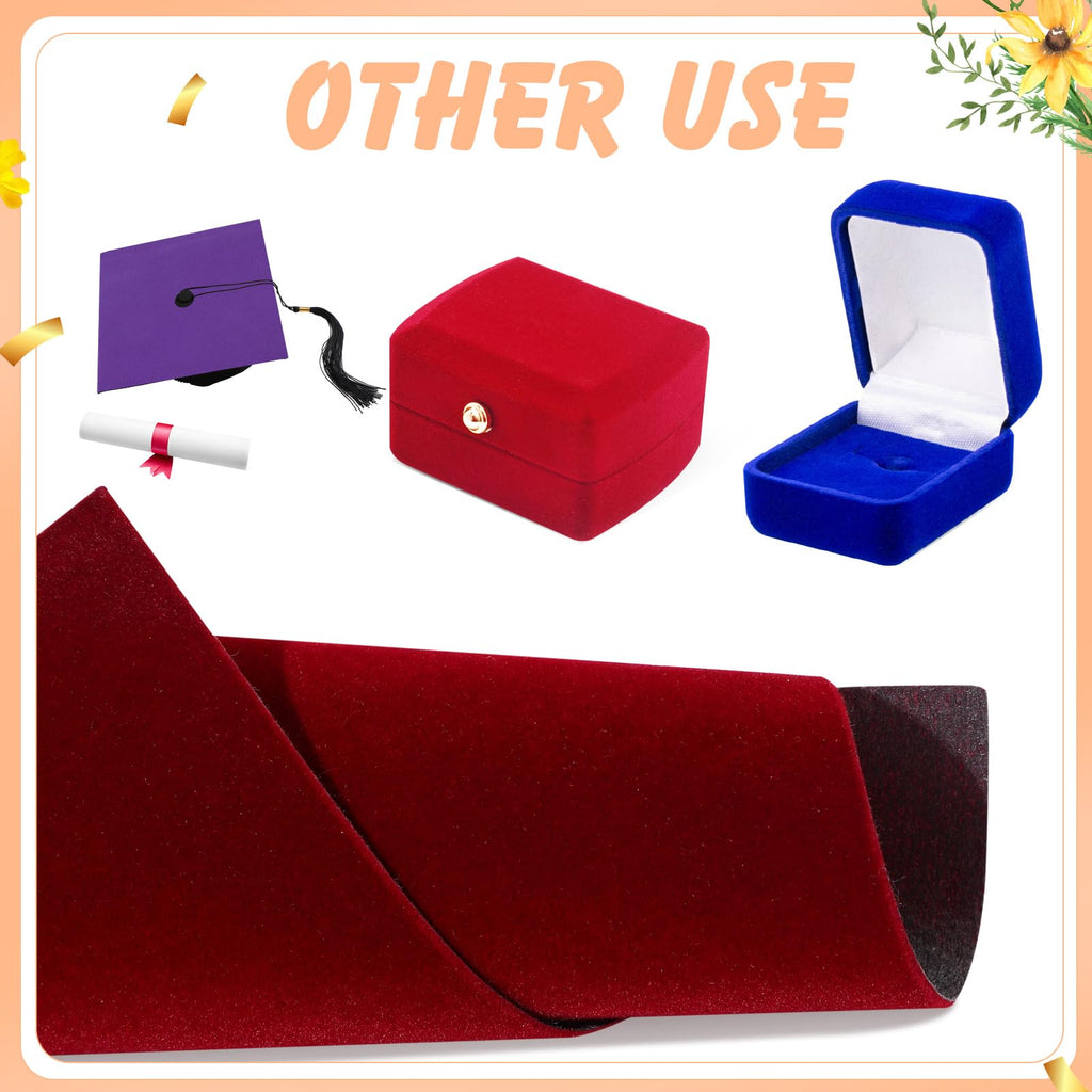 Mixed 12 Sheets Graduation Cap Fabric Topper Decoration, 10 x 10 Inch Velvet Grad Cap Cover Blank Decorative Velvet