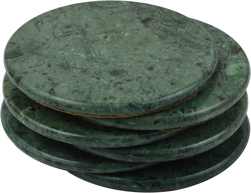 Marble Stone Coasters Mirror Polished Best Marble Stone Coasters with a fine Color and Solid Build Material (6 Pack - Set of 6