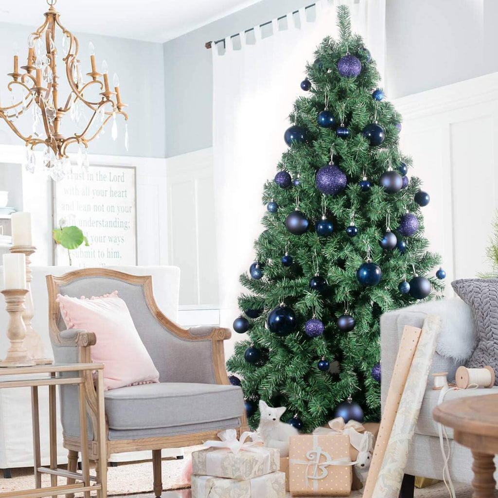 Navy Blue 3.2" Large Christmas Balls - Christmas Tree Decoration Ornaments Shatterproof Hanging Balls for Birthday - Set of 10