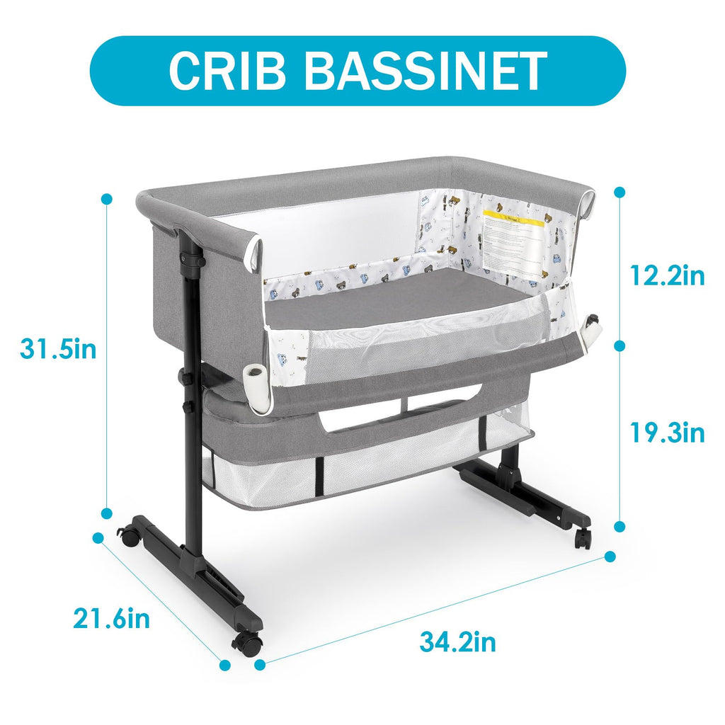 Baby Bassinet, Baby Basinet Bedside Sleeper, Easy to Fold Portable Crib Side Bassinet 2025new Style Girl/boy