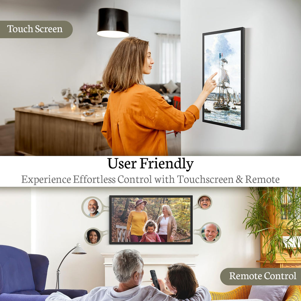 21.5" Digital Picture Frame, Touchscreen Large Display, 64GB
