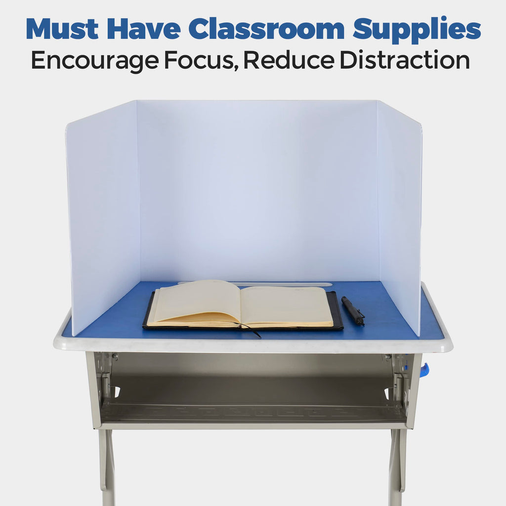 22 Pack Classroom Privacy Shields for Student Desks - Easy to Clean Plastic Sneeze Guard Folder Desk Divider Study