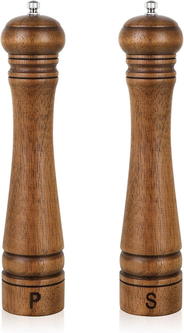 Wood Pepper Grinder Set 10 Inch Salt Mill And Pepper Grinder Set - Set of 2