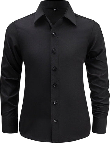 Boys Button Down Shirt Long Sleeve Dress Shirts Way Stretch