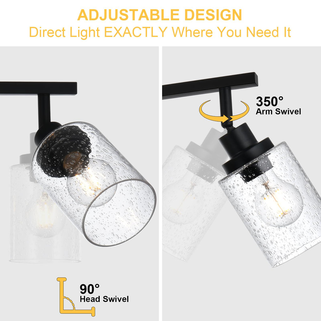 Black Track Lighting Kit Ceiling Mount Kitchen Track Lighting Fixtures, Bathroom Ceiling Tracking Vanity