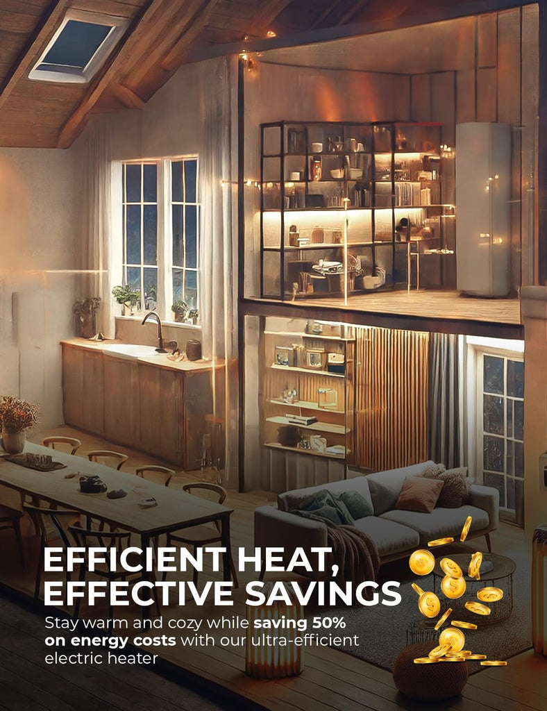 Wall Heater Panel with Thermostat - Electric Wall Mounted Heater for Indoor Use - 400Watt Convection Heater - Perfect