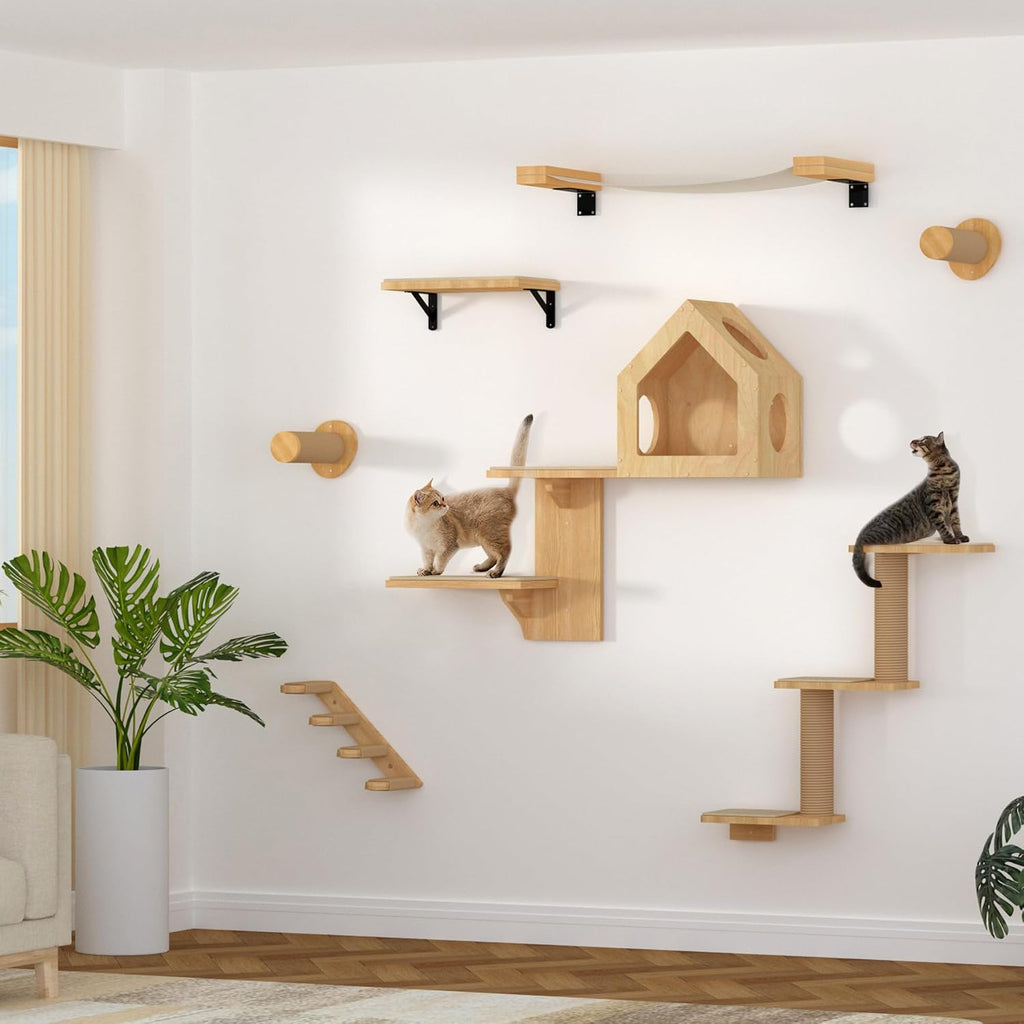 Cat Wall Shelves, 3 in 1 Transformable Cats Scratching Post