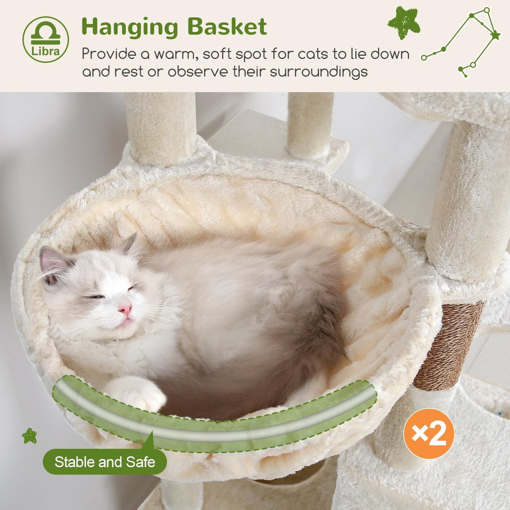 Heavy Duty Cat Tree for 20lbs Large Adult Cats, Beige