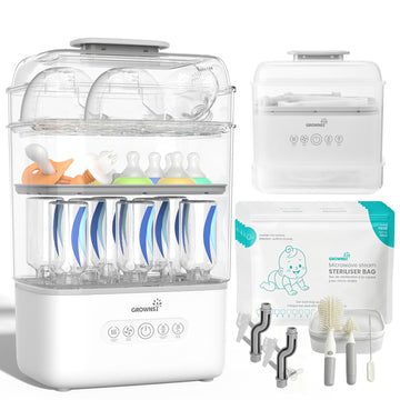 Baby Bottle Sterilizer and Dryer, 3-Tier, with Travel Kit