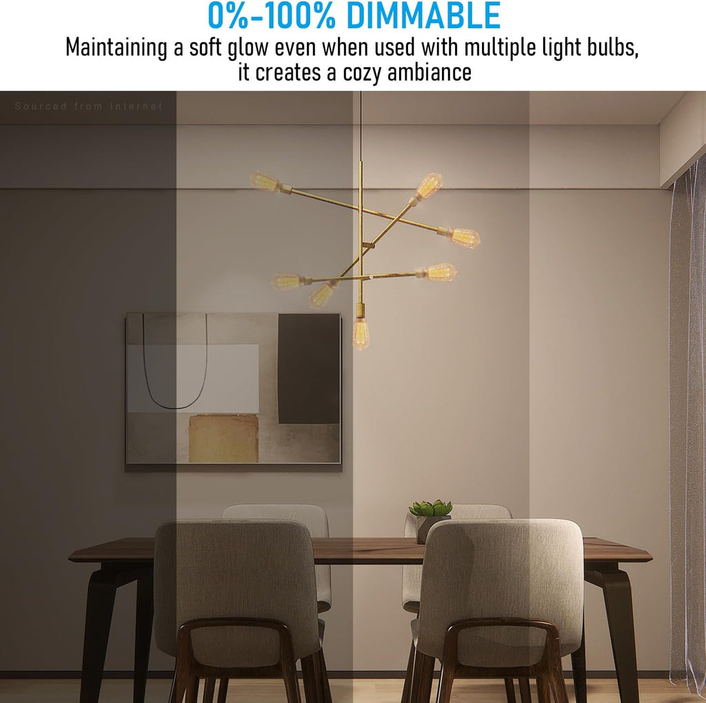 LED ST64 Vintage Edison Bulbs, 3.5W Dimmable, Amber Glass, 2000K