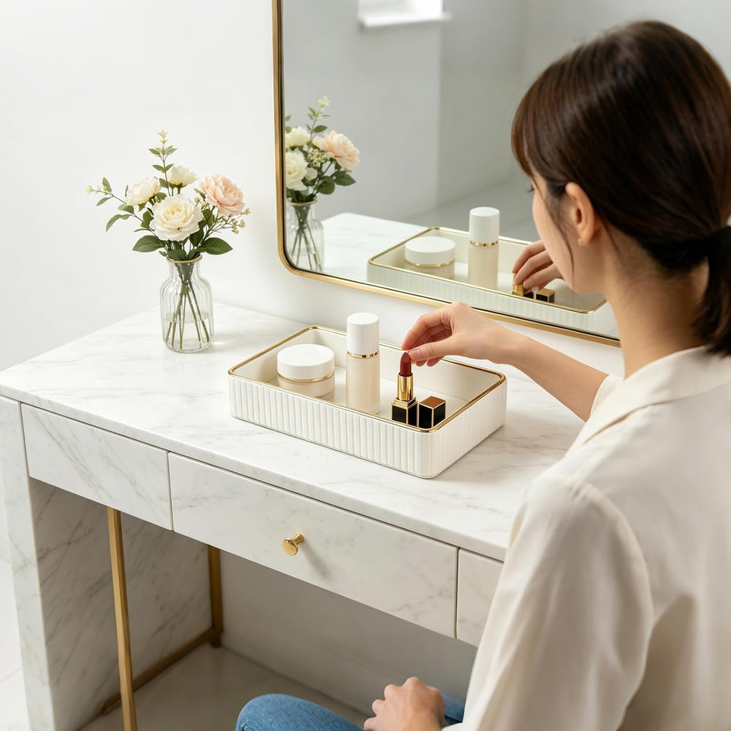 PU Leather Valet Tray,Desk Organizer Tray Nightstand Organizer Trinket Dish Storage Key Bowl Decorative Trays