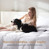 Hungarian Down Feather Fiber Comforter King,Hotel Style Bedding Comforter,1200TC,100% Organic Cotton
