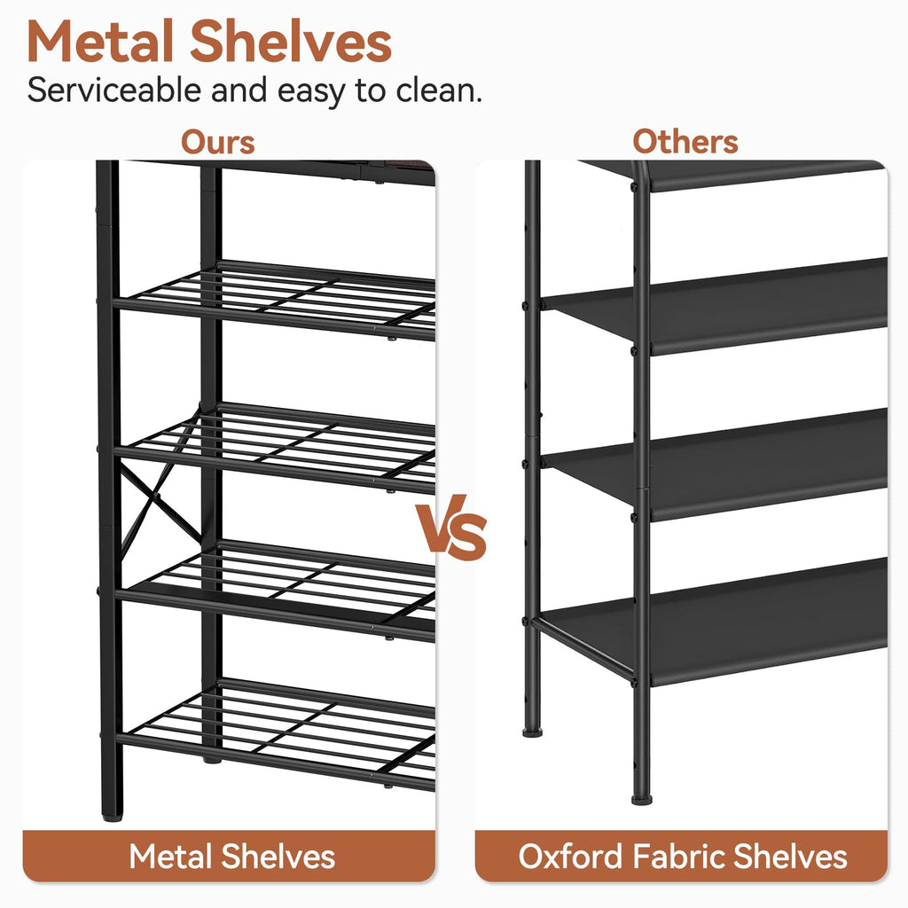 5 Tier Shoe Rack with 2 Drawers, 16-20 Pairs Dark Brown