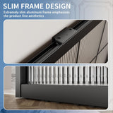 40" x 87" Fluted Glass Barn Door, Concealed Sliding Barn Door with Soft Close, Waterproof Modern Sli