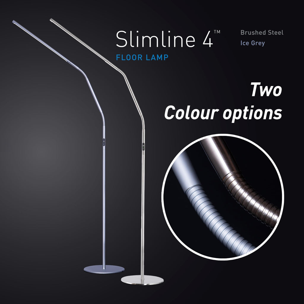 Slimline 4 LED Floor Lamp - 6, 000K, 3, 200 Lux, 4 Brightness Levels, USB-C Port for Fast Charging - Sleek Design