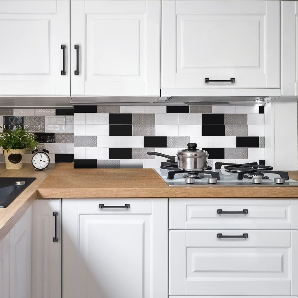 Matte Black Square Foot Arch Cabinet Pulls 5 Inch 30 Pack