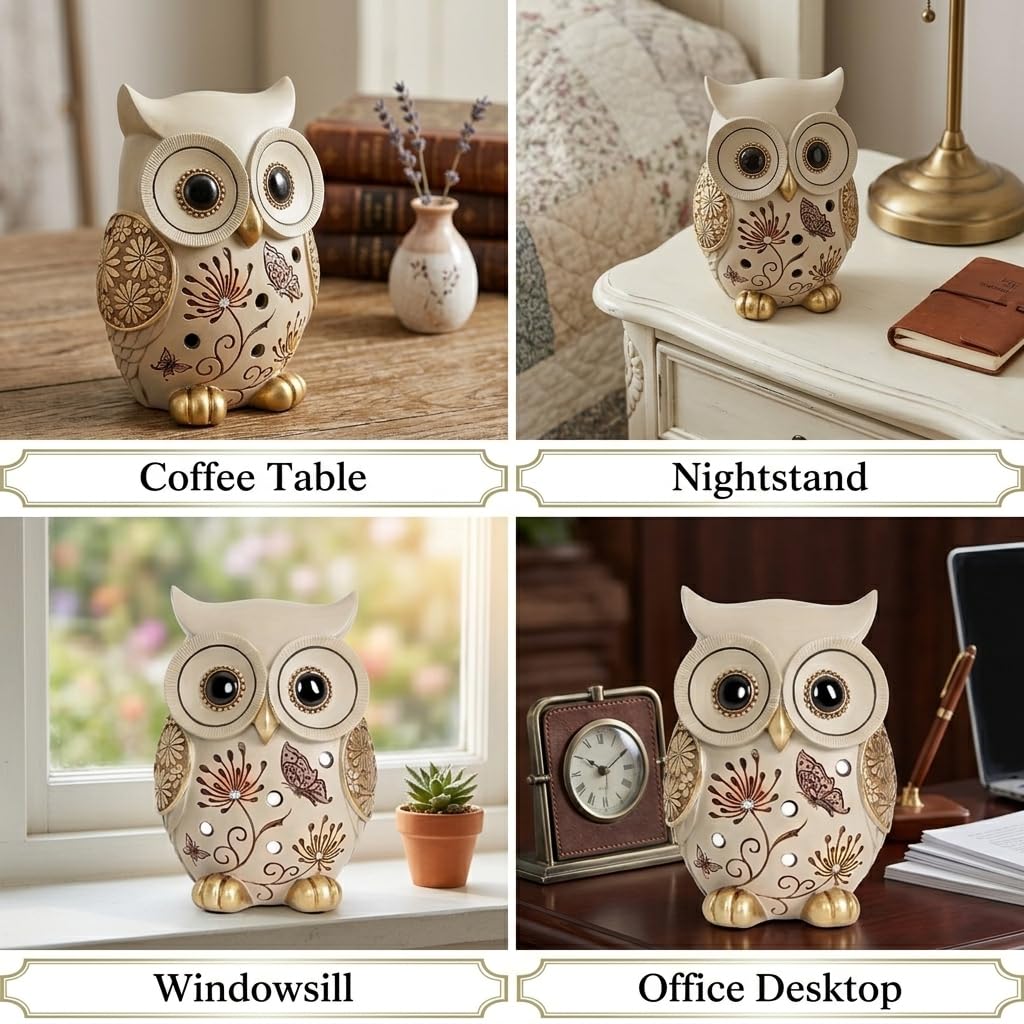 Owl Figurine Decor, Owl Statue and Cute Owl Whimsical Decor