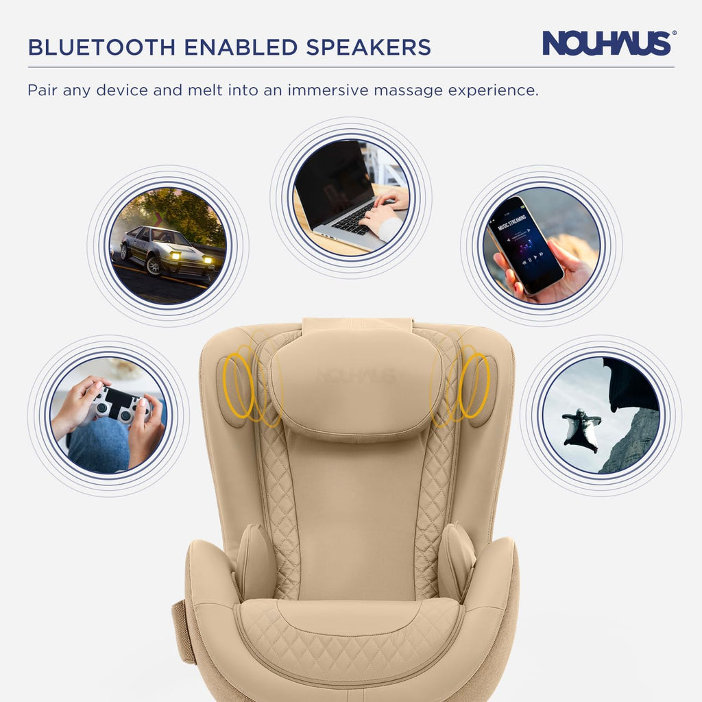 NOU Campo Massage Chair Full Body with Ottoman, Zero Gravity | 3D Massage, Dual Sound Systems, Heated Massaging