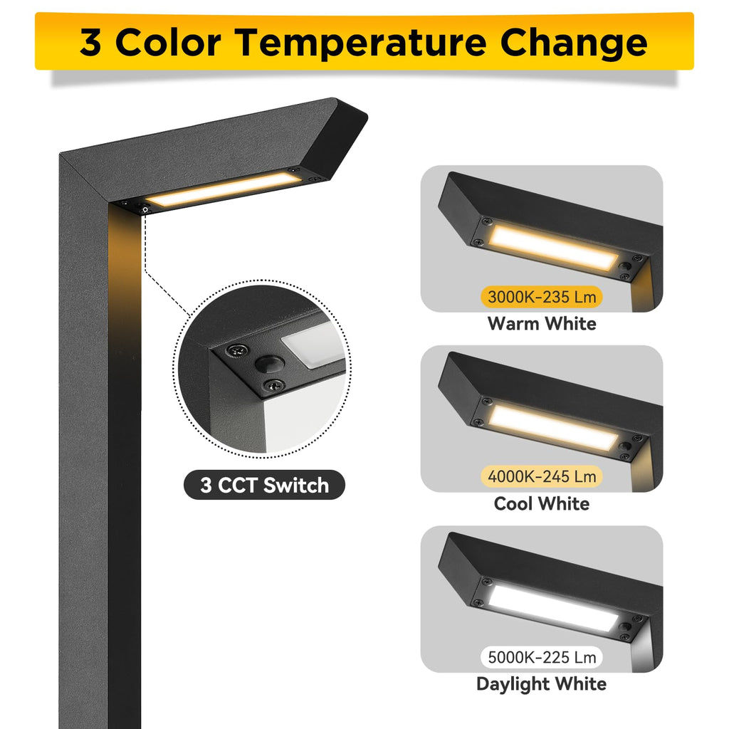 3CCT LED Low Voltage Landscape Pathway Lights Black 4 Pack