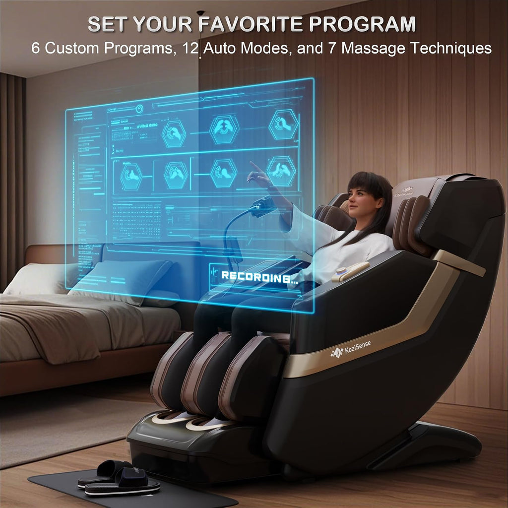KZ-313 Heated Jade Roller Full Body Massage Chair | 3D Rollers with Heated Jade Rollers, Spacious WIde-Seat, Deep
