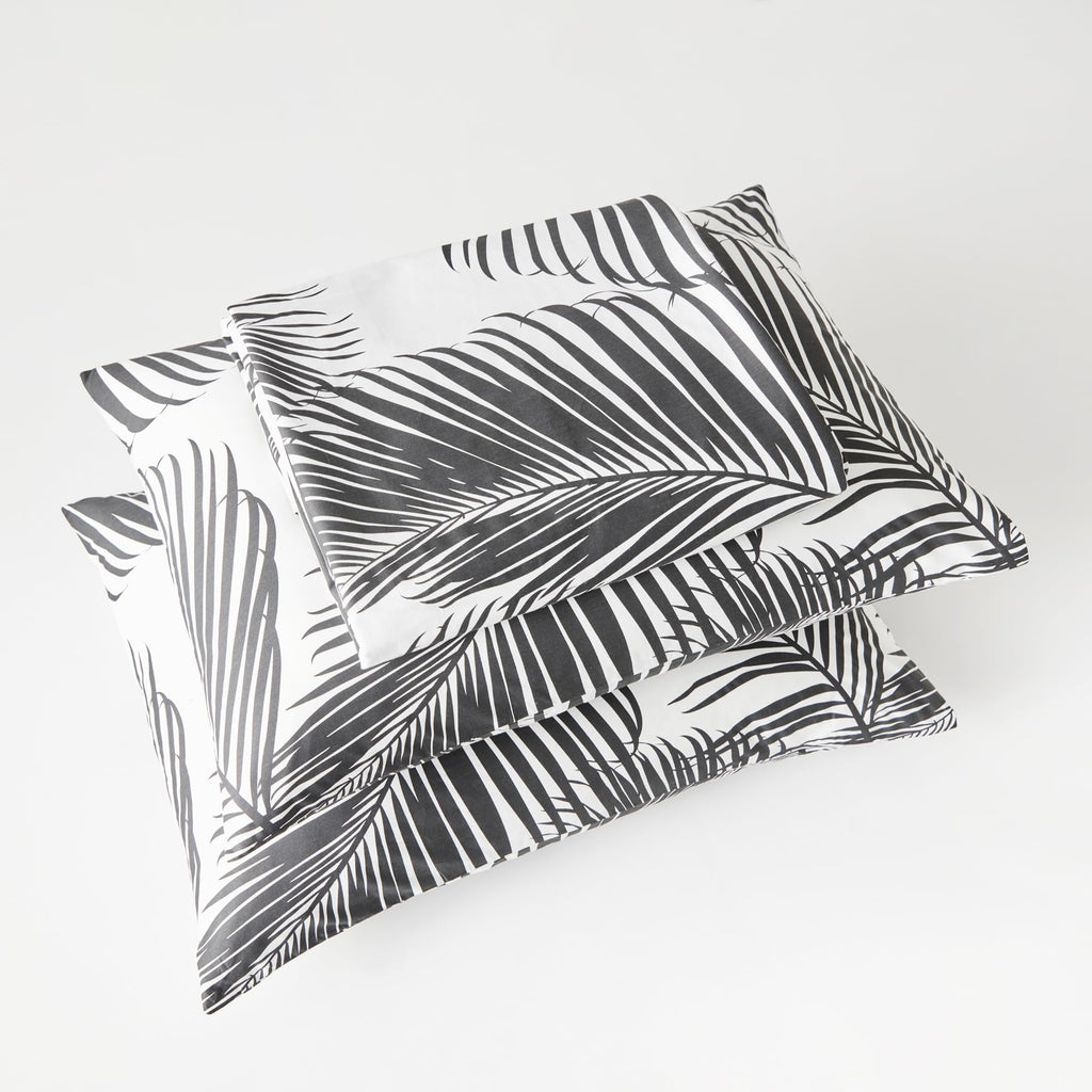Black and White Botanical Duvet Cover 100% Cotton 3 Pcs Set