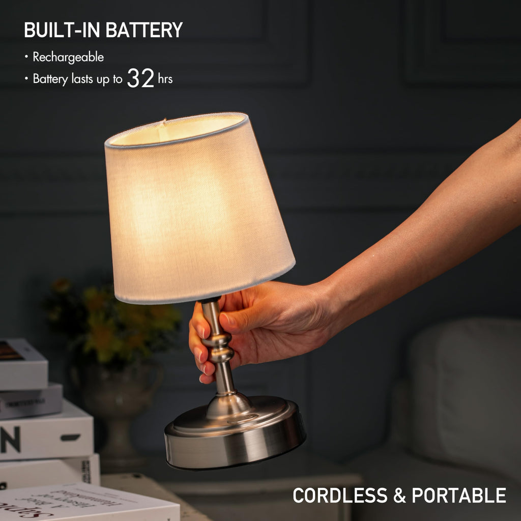 Seraph mini - Cordless LED Table Lamp with Dimmer, Built-in Rechargeable Battery, 3-Level Brightness, Patio Table