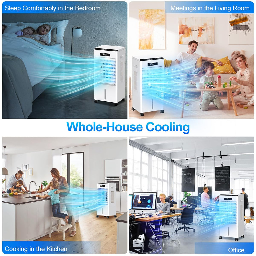 Portable Air Conditioners, 3-in-1 AC Cooling Fan 3 modes 3-Speed with Remote Control & 4 Ice Boxes