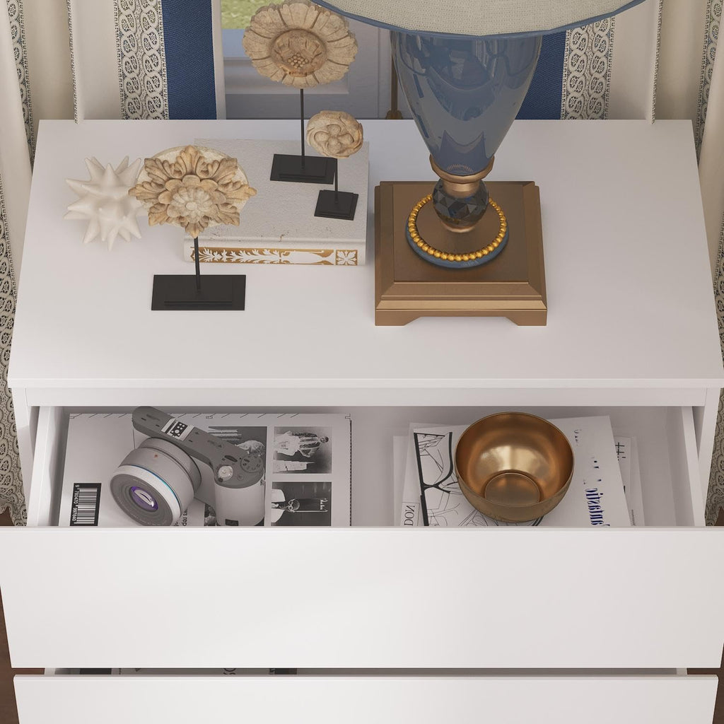 3 Drawer, Modern Chest of Drawers, Wooden Closet Storage Tower, White