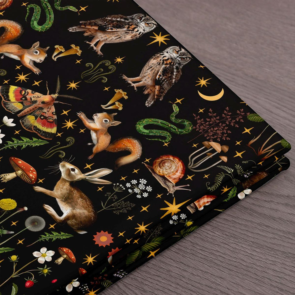 Cute Rabbit Owl Upholstery Fabric by The Yard, Trippy Moth Snake Wild
