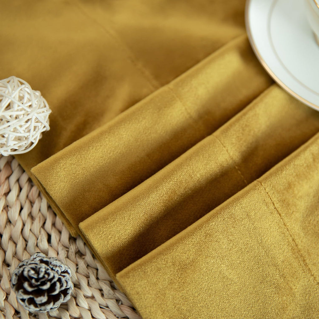 Gold Waterfall Velvet Curtain Set, 59 x 43 & 52 x 96, 3 Panels