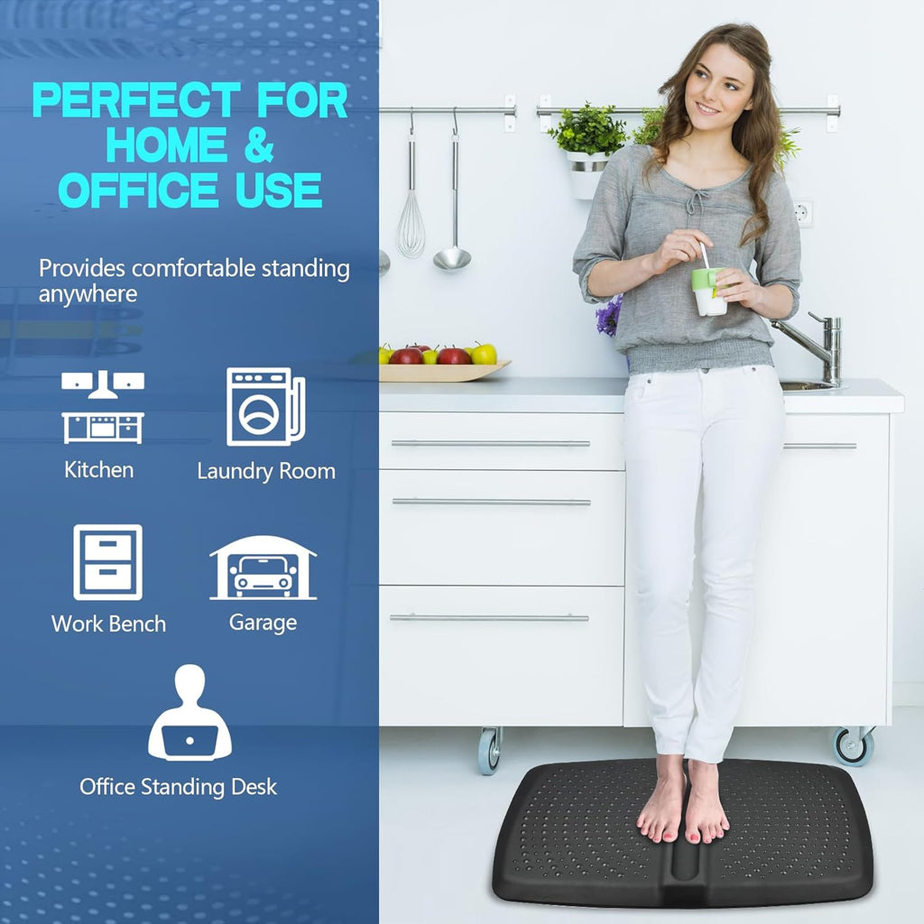 1 inch Thick Anti Fatigue Kitchen Mat Standing Mat with Massage Ball, Non Slip Standing Desk Mat with Massage Point