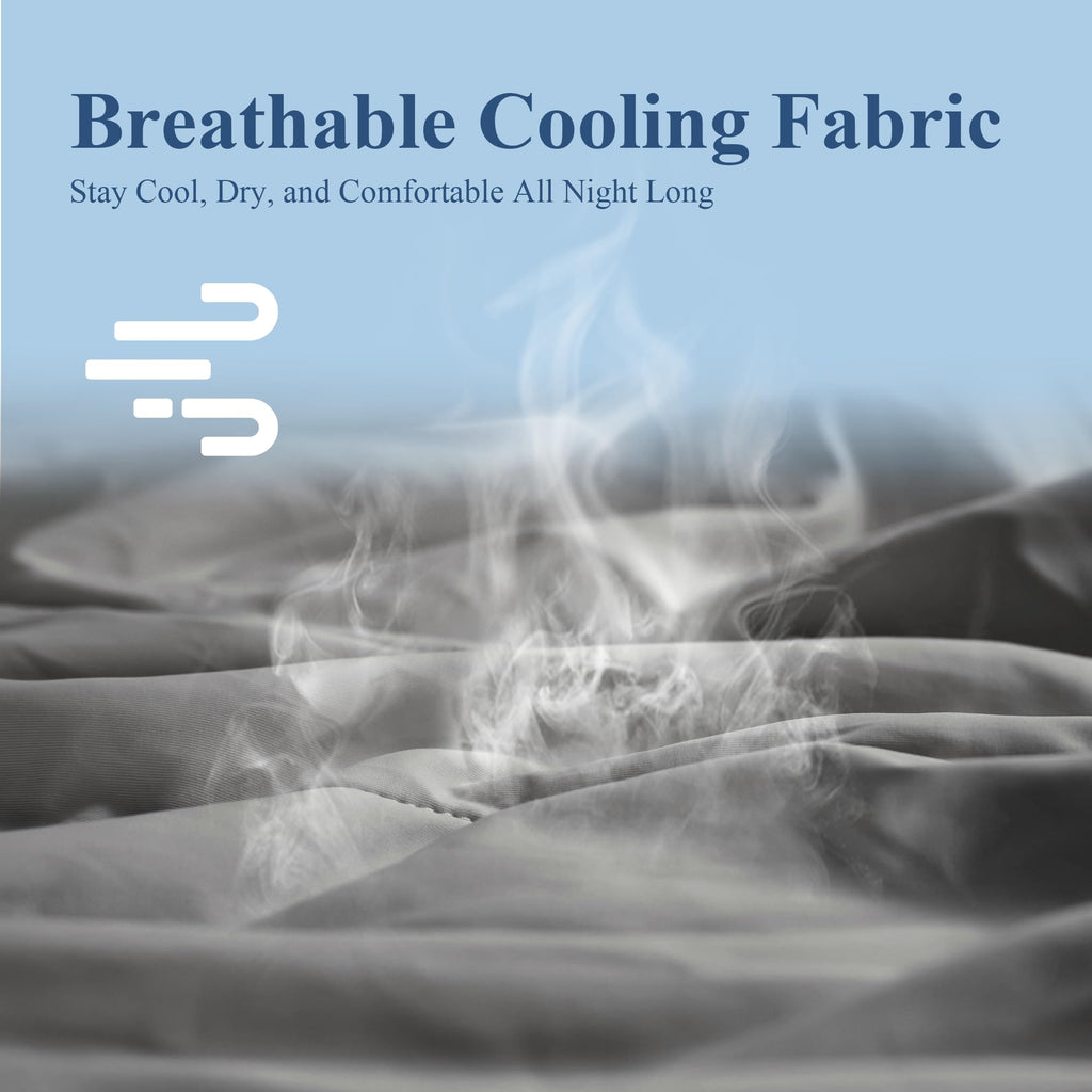 Cooling Comforter for Hot Sleepers, Twin 60x90 inches Grey
