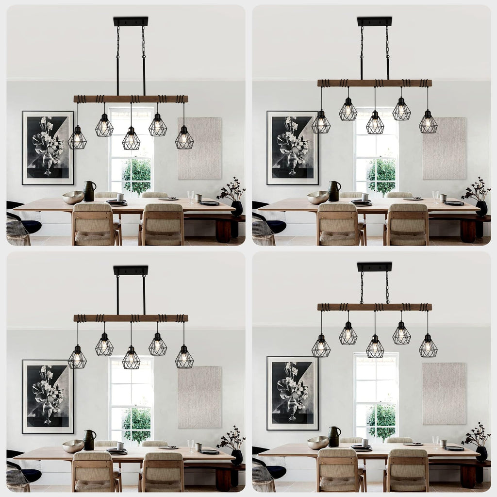 Farmhouse Dining Room Light Fixture,38.1" Kitchen Island Chandelier