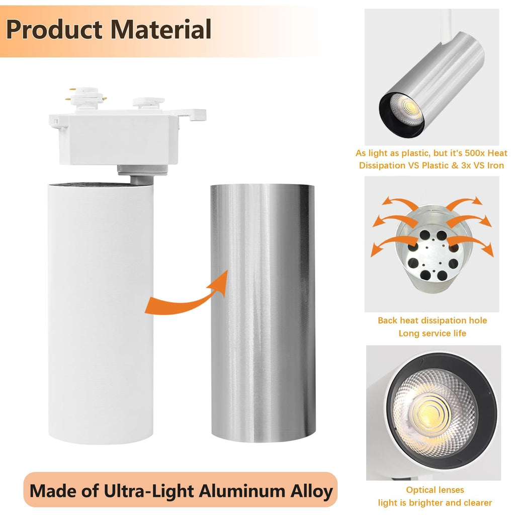 H Type LED Track Lighting Kit Dimmable Spotlight Complete System