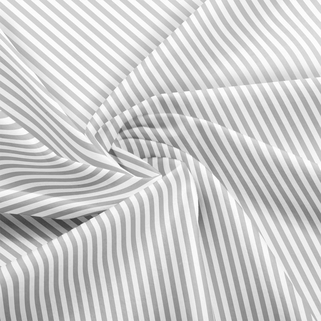 Gray White Stripes Fabric by The Yards, Modern Simple Style Striped Soft Polyester No Stretch Fabric for Chairs