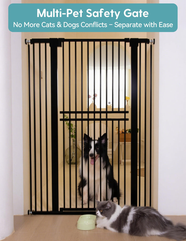 55" Extra Tall Pet Gate, 29"-40" Wide Tall Dog Gate, Black