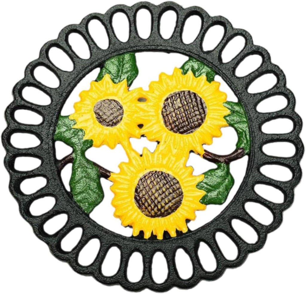Metal Pad for Hot Pot, Trivet Use, Heat Resistant Holder, Sunflower