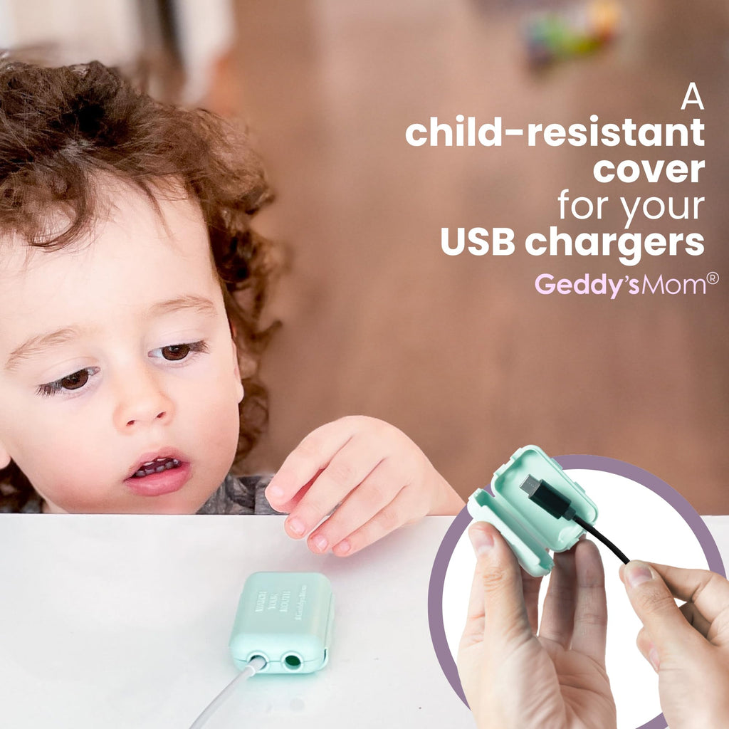 Proof USB Charger Safety Cover (Dusty Aqua, 3-Pack)
