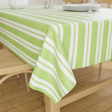 XO Cotton Tablecloth Rectangular 56"x94" Franca Lime Stripes