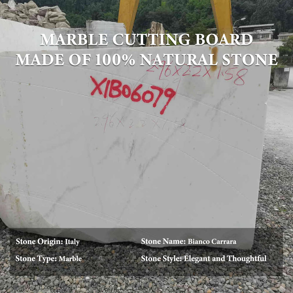 Italian Carrara Marble Cutting Board, 16x20inch Extra Large Hand Crafted Marble Slab for Cheese, Charcuterie, Pastry