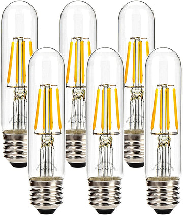 6 Pack Tubular Edison Bulb 40W Equivalent, E26 Base, 4W 2700K Non-Dimmable