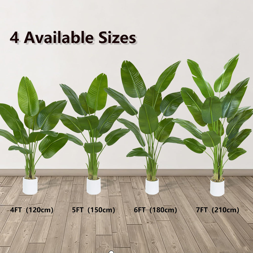 Bird of Paradise Plant Artificial, 4Ft Tall Faux Banana Leaf Tree