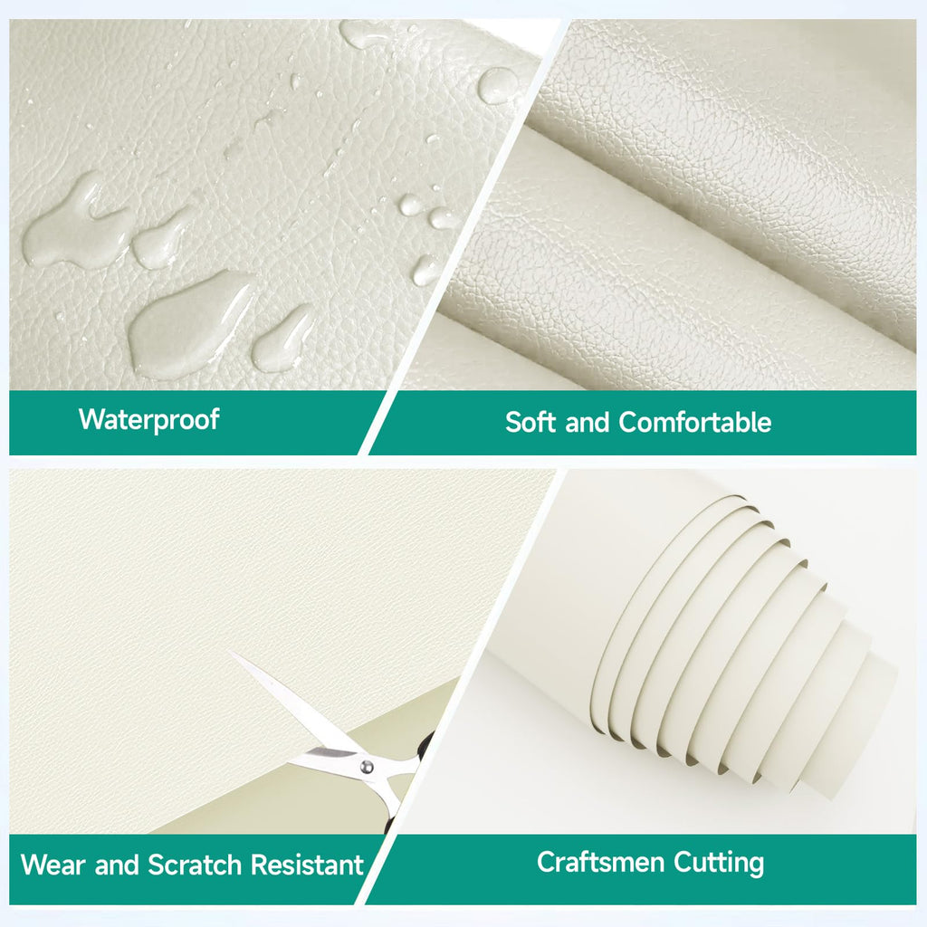 0.9MM Thick Soft Smooth Waterproof Synthetic Fabric Material, Outdoor Boat Automotive, DIY and Crafting Pleather