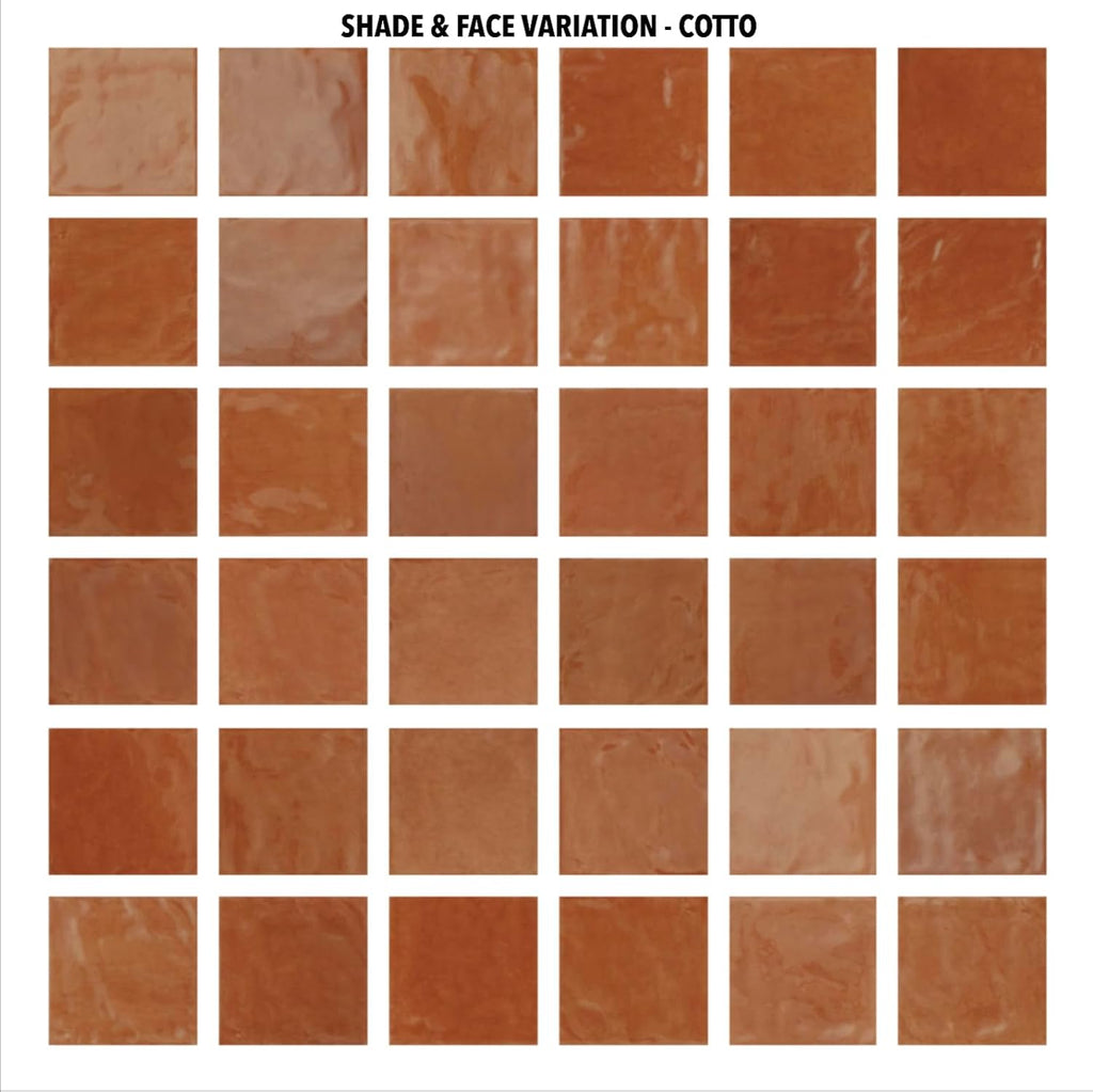 Craft | 4"x4" Glazed Ceramic Wall Tile (Terracotta, Carton)