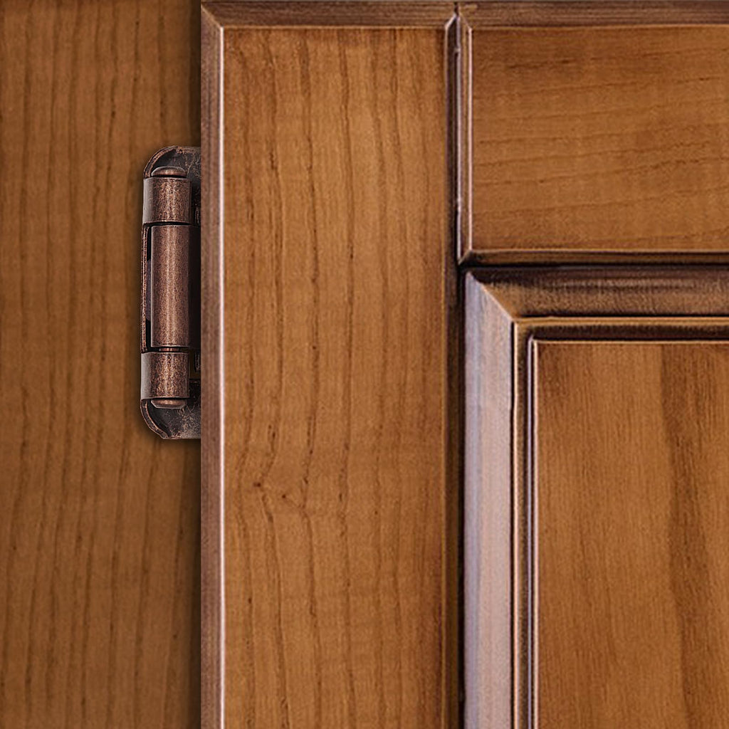 8 Pack (4 Pairs) 1/2 Inch Overlay Partial Wrap Hinges Oil Rubbed Bronze