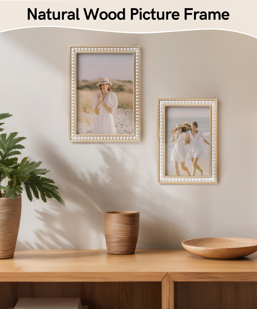 Boho 4x6 Picture Frame Distressed White Wood Photo Frame