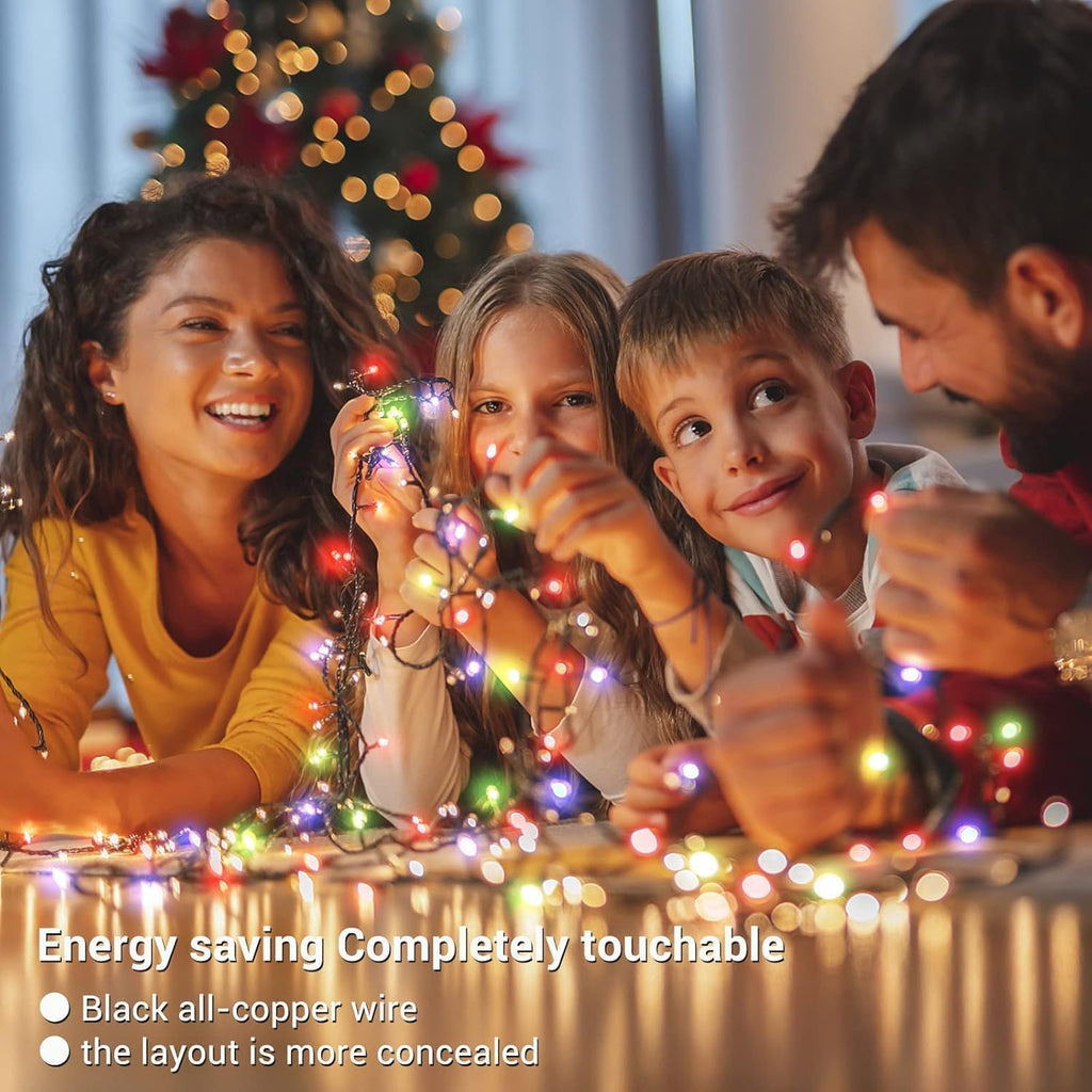 164ft 2000 LED Cluster Christmas Lights - Dark Green Wire Christmastree Lights - Multicolor 8 Modes Outdoor