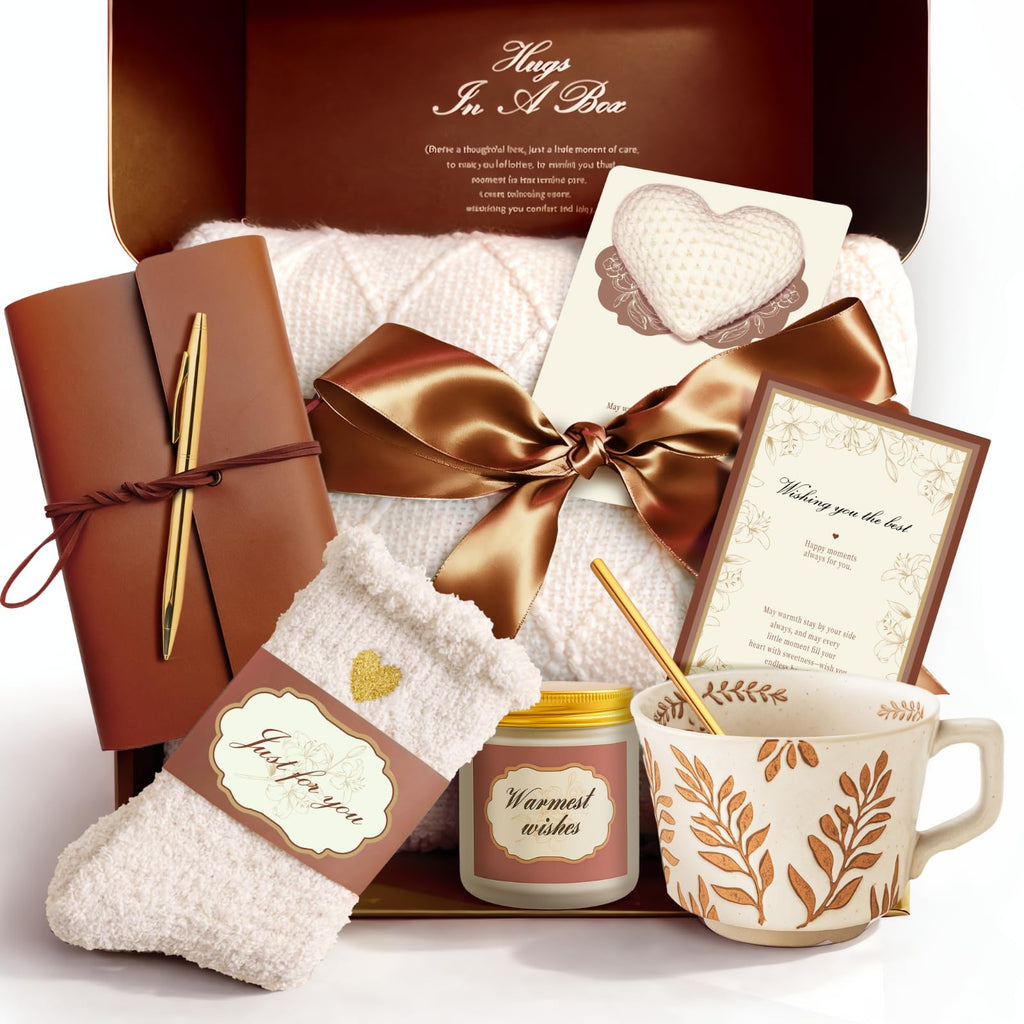 Care Package Gift Basket for Women - Cozy Self Care Comfort Birthday Gifts - Sending Sunshine Thinking of You or Get