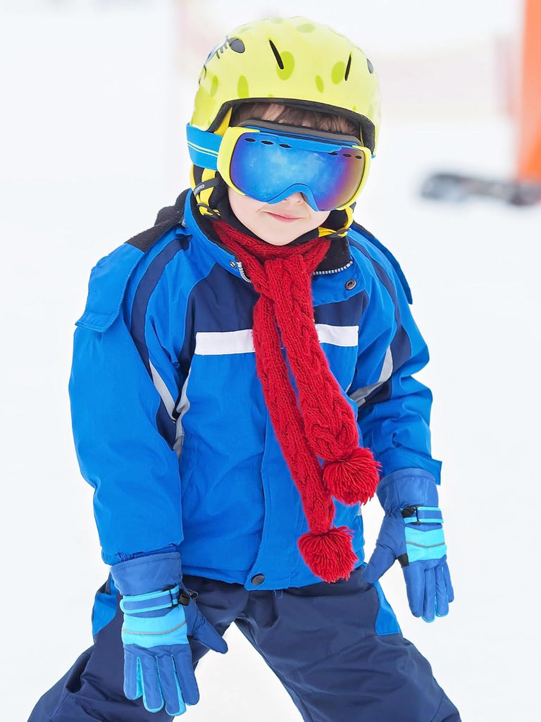 3 Pairs Kids Winter Ski Gloves Waterproof