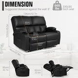 Home Theater Seating,RV Recliner Sofa with Massage and Heat,Manual RV Recliner Loveseat with USB/Cup Holders